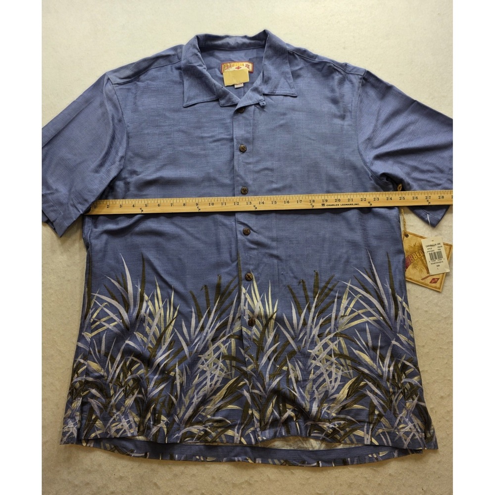 Caribbean Joe D767HAC Men's Blue Hawaiian Casual Short Sleeve Shirt. NWT. Size L - Picture 4 of 8